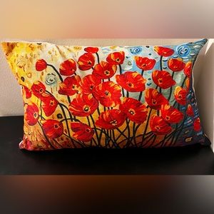 Poppy Pillow Case 12” x 10” Soft Burlap